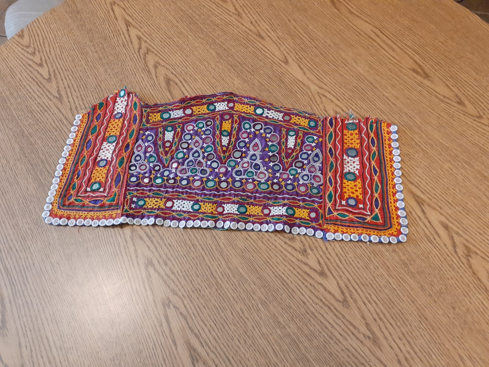 Patchwork Quilt Embroidered Handmade Panel Mirror… - image 3