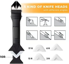 5in1 Silicone Scraper Caulking Grouting Sealant Finishing Clean Remover Tool Kit