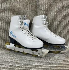 Off-Ice Skating Practice Eiskunstlauf Inline Skates weiß Leder UK 2 EU34