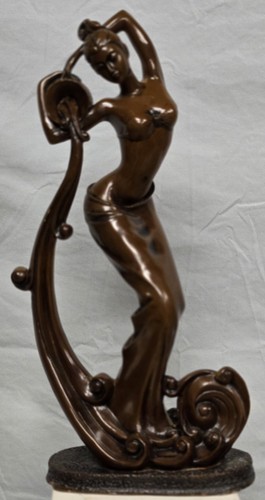 Bronze Art Deco Style Female Woman Sculpture Decorative Figurine Home Decor
