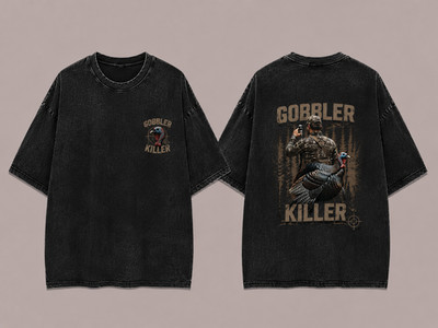 Gobbler Killer Turkey Hunting Washed T-Shirt Vintage Hunter Tee