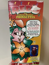 🎄Vintage TELCO Redd Christmas Electronically Talking Musical POINSETTIA W/ Box