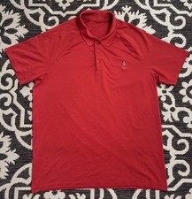 Lululemon Polo Shirt Mens XL Red Metal Vent Tech Performance Stretch Pocket Golf