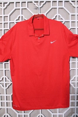 Nike Tiger Woods Polo Shirt Mens XL Red Golf Golfing Lightweight Performance Men