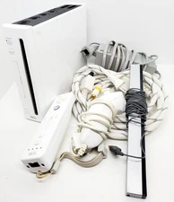 Nintendo Wii White Video Game Console System Complete w/Cables Authentic Tested!