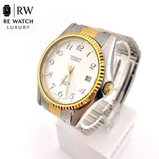 Orient Quartz Wristwatch Silver Gold 100m Water Resistant 36mm wrist 16cm
