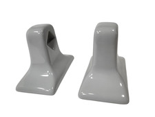 Vintage Silver Ceramic Towel Bar Rod Rack Post Holders Brackets Color 162 Gray