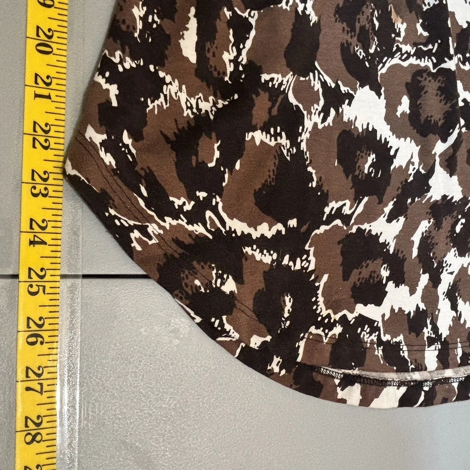 LuLaRoe Morgan Flare Brown Shirt Tee Top Cheetah Animal Print Stretch Small - Image 4 of 4