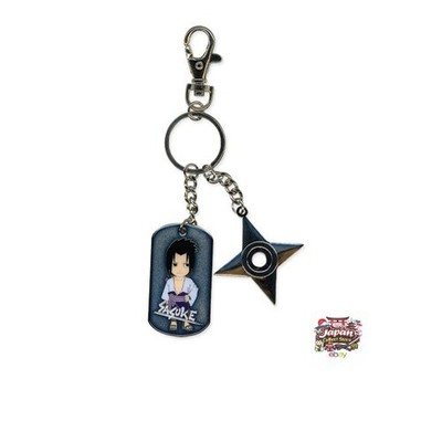 Naruto Shippuden Chibi Sasuke Dog Tag Shuriken Schlüsselanhänger