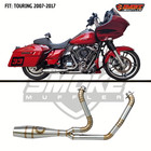 Custom Exhaust Harley Touring Bagger 2 Into 1 2007 2017 Full System