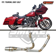 Custom Exhaust Harley Touring Bagger 2 Into 1  2007-2017 Full System