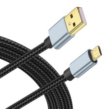 10FT/3M USB A to USB Micro 2.0 Braided Android Fast Charging Cable Phone PC