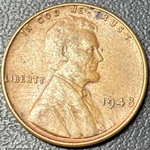 1948 Lincoln Wheat Cent • Fine to XF Extra Fine • Philadelphia Mint • Semi-Key