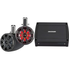 Kicker KMTC65 6.5" Black Loaded Marine Wake Tower Enclosures  400 Watt Marin...