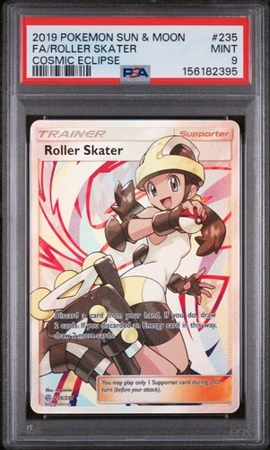 2019 POKEMON SUN & MOON COSMIC ECLIPSE #235 FULL ART/ROLLER SKATER PSA 9