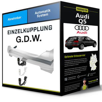 Abnehmbare Anhängerkupplung für AUDI Q5 11.2008-12.2017 Typ 8R G.D.W. NEU