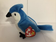 Ty Beanie Baby ROCKET the Blue Jay DOB March 12, 1997