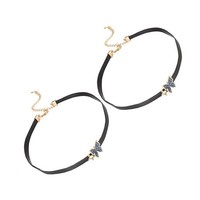 2 Pcs Gothic-Choker Choker-Halskette Schmuck FüR Chokerschmuck