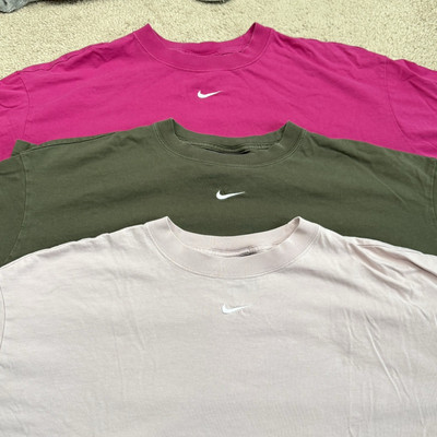 Nike Set of 3 T-Shirts Womens XL Boxy Loose Fit Essentials Center Swoosh Gym