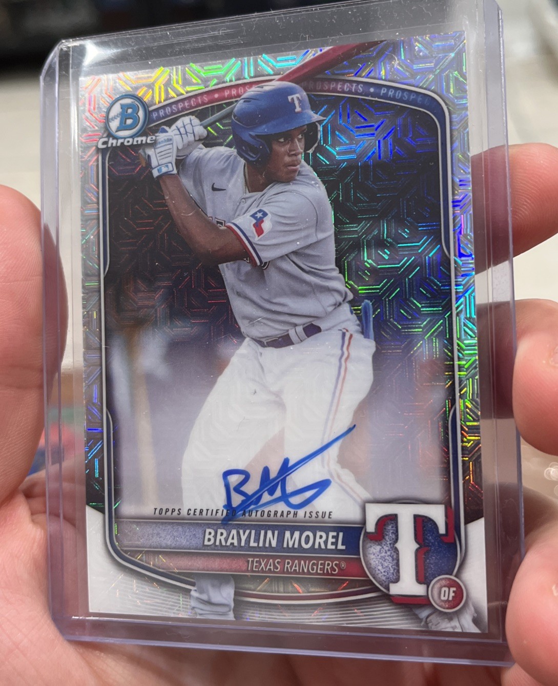 2025 Bowman Braylin Morel Mega Box Mojo Refractor Auto #BMA-BM Texas Rangers