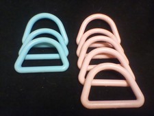 Lot of 8 Marbella Macrame 3 inch D Rings 5 Pink 3 Baby Blue