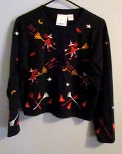 Michael Simon Lite Halloween 100% Cotton Button Front Cardigan Sweater Size M