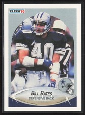 1990 Fleer Bill Bates #385 Dallas Cowboys
