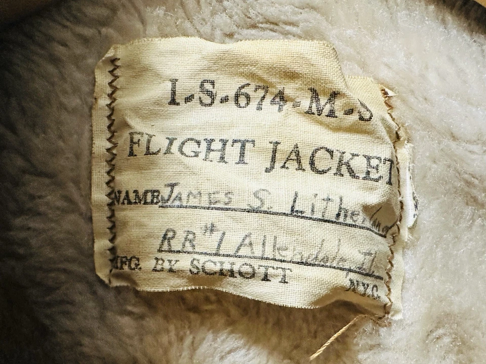 GENUINE VINTAGE 70s SCHOTT IS 674 MS LEATHER FLIGHT JACKET BROWN SIZE 40 (M-L) - Image 3 of 4