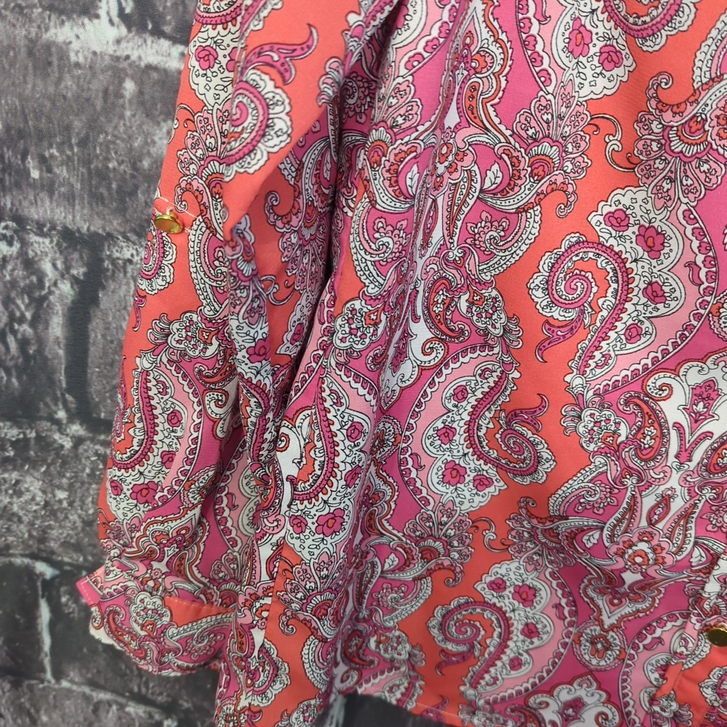 Notations Multicolor Paisley Button Up Shirt Wome… - image 8