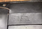 Civil War Reenactor's Ammo Pouch with wood block insert - black leather w/brass