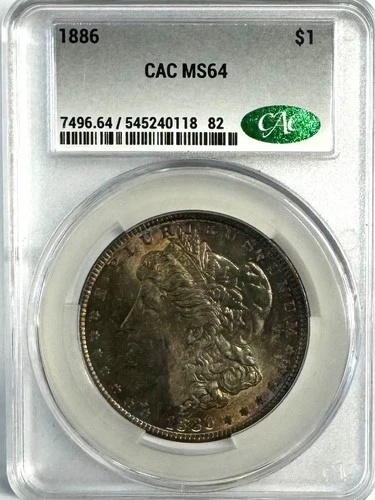 1886 Morgan Dollar, MS 64 CAC, NR