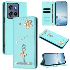 For Motorola G Play 2026/Power 2025 Bling Magnetic Wallet Card PU Leather Case