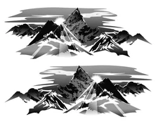 2 RV TRAILER CAMPER MOUNTAIN SCENE DECALS GRAPHICS -630-1