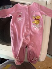 Vintage Disney Baby Winnie the Pooh Pink One-Piece 0-3 Months
