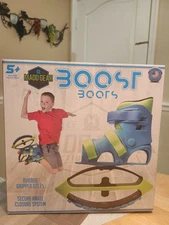 NEW MADD Gear Light Up Boosters Bouncing Boots Blue & Green Size 3-6 GLOW! RARE!