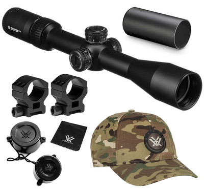 Vortex Optics Diamondback 4-16x44 Riflescope EBR-2C MRAD w/ Rings H & Hat Bundle