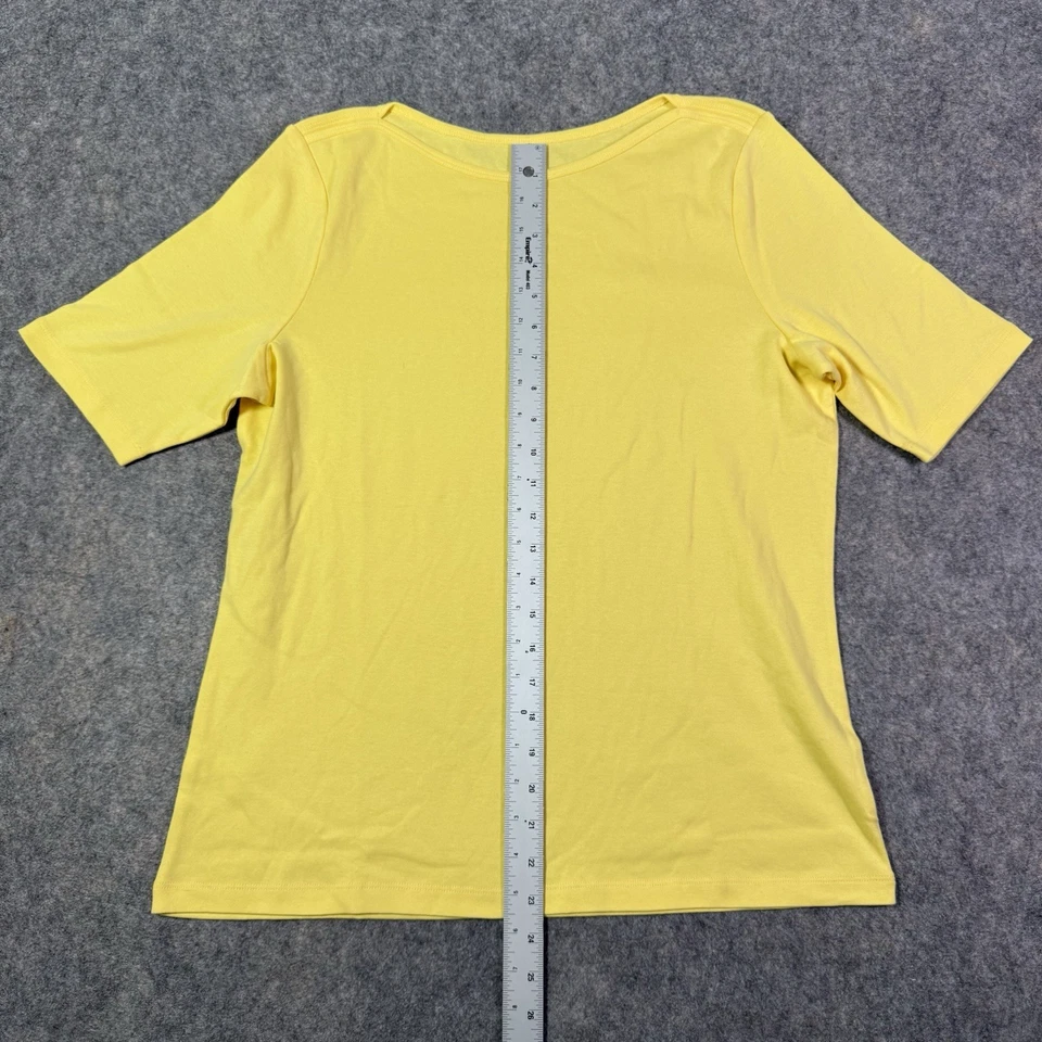 Camiseta clásica de manga corta St. Johns Bay cuello barco para mujer talla PL pequeña amarilla Foto 4 de 4