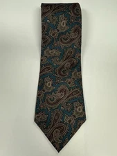 Ferrell Reed for Nordstrom Tie Tall 67” 100% Silk Paisley Print Italy Handmade