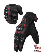 Motorcycle Gloves,Touchscreen Motorbike Gloves with Hard Knuckle Large Red