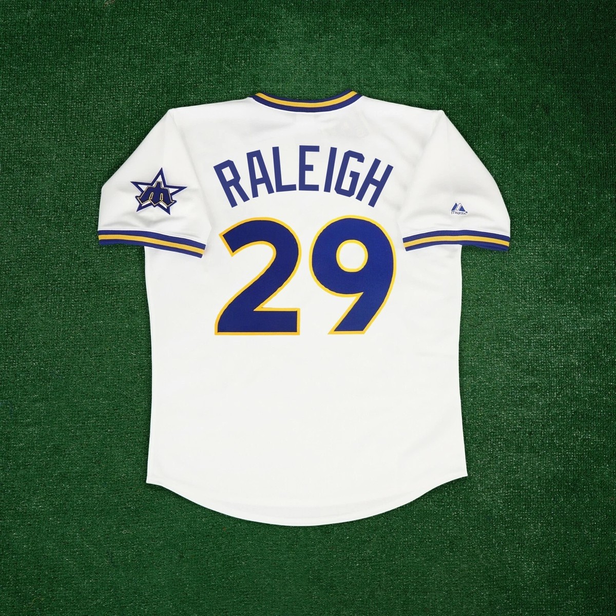 Cal Raleigh 1977 Seattle Mariners Cooperstown Men's Home Jersey w
