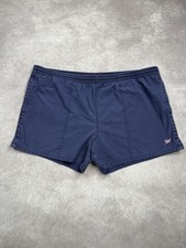 Vintage Speedo Swim Trunks Shorts Mens Large Navy Blue Cotton Mesh Liner Pockets