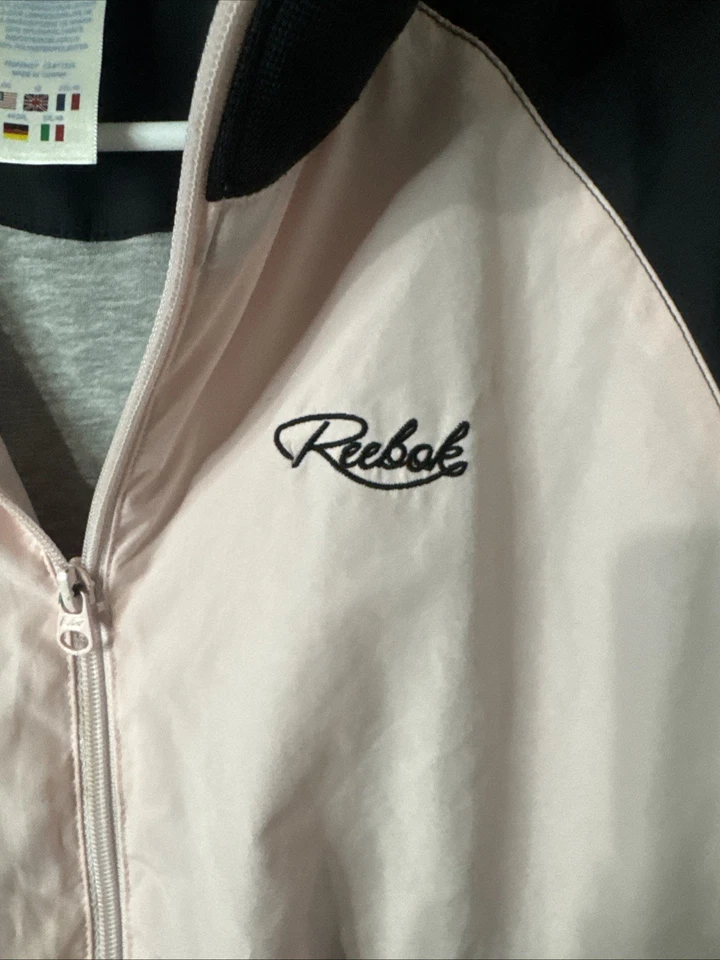 Chaqueta cortavientos vintage Reebok para mujer talla XXL forrada con cremallera completa años 90 Foto 3 de 4