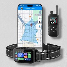 GPS Wireless Dog Fence Training Collar System, Free App/Remote Open Box - New