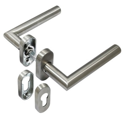 Edelstahl Oval Garnitur OVG 3505 INOX V2A Türklinke Türdrücker Türgriff