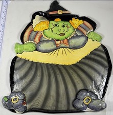 1992 Fitz & Floyd HALLOWEEN HOEDOWN Witch Pap...