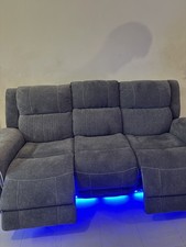 2 Grey Reclining Sofas 3seater and 2seater Sofa Set