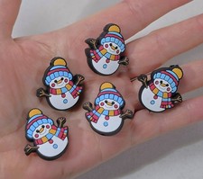 5 Pc Snowman - Silicone Focal Beads For Beadable Pens & Jewelry - Keychains