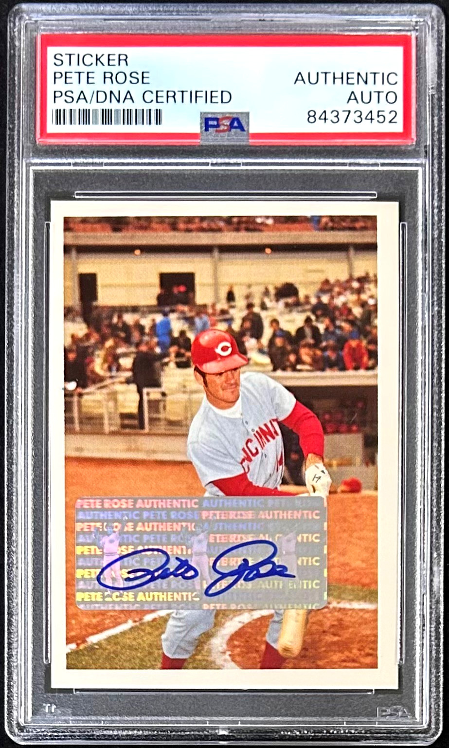 Pete Rose Signed 1985 Topps Card #46 PSA/DNA 84373452 Cincinnati Reds