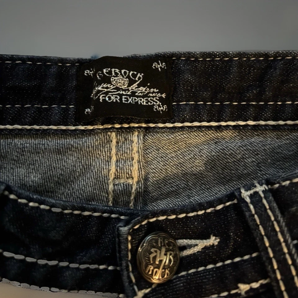 Be Rocks For Express Women's Blue  Bootcut Jeans Sz 2long NWOT Low Rise Y2K - Image 3 of 4