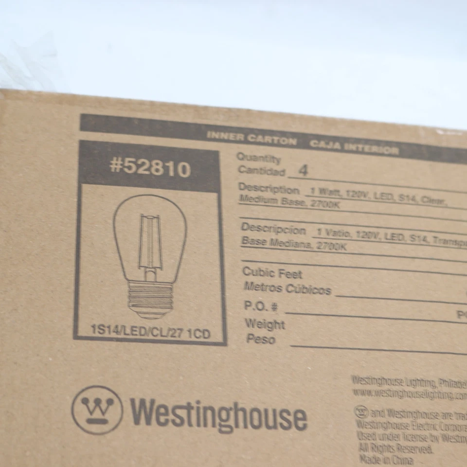 (4-Pk) Westinghouse LED Light Bulb Clear S14 2700K 1W 15W Eqv 5281020 - Image 2 of 4